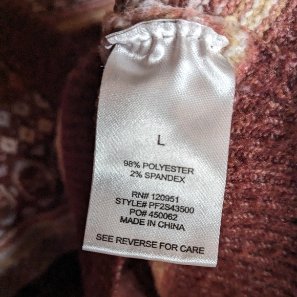 Pink Rose Large Multicolor Striped Long Sleeve Button Down Cropped Cardigan - Picture 4 of 10